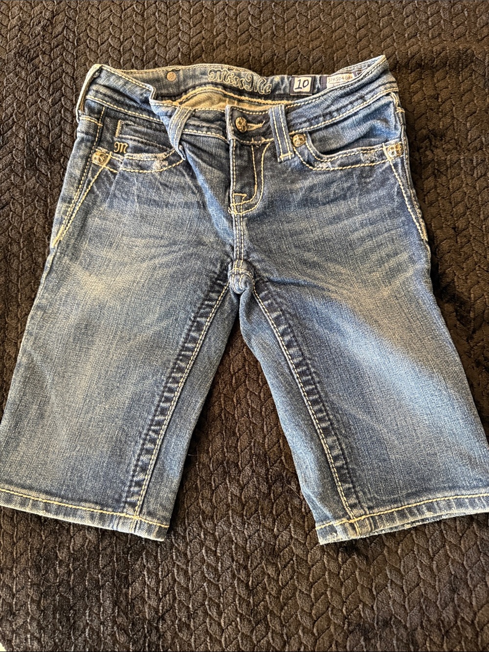 Miss Me Girls Denim Bermuda Shorts in Blue